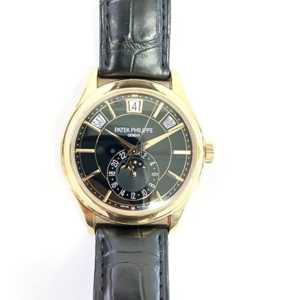 Patek Philippe Annual Calendar Complications Annual Calendar 40mm 5205r-010 Rose Gold With Black Leather Watch Black Dial 2017