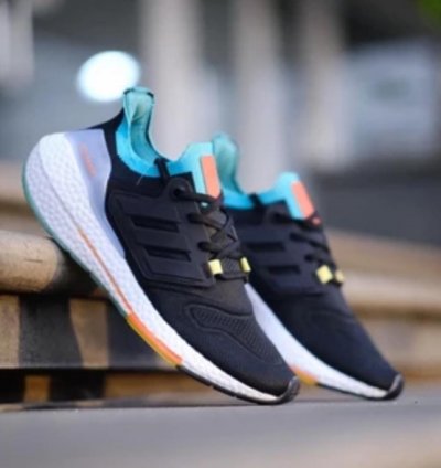 Adidas Ultraboost 22 Black Sky Rush Turbo Running Shoes