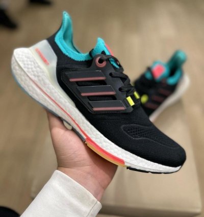 Adidas Ultraboost 22 Black Sky Rush Turbo Running Shoes