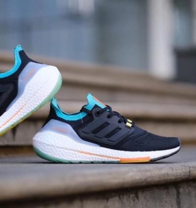 Adidas Ultraboost 22 Black Sky Rush Turbo Running Shoes