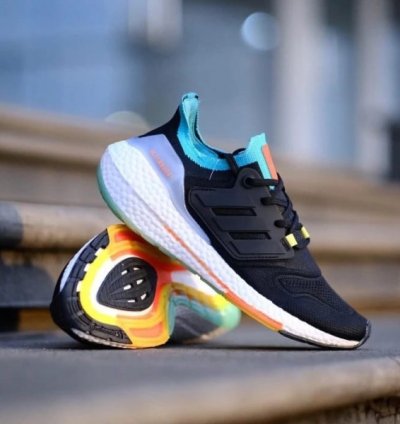 Adidas Ultraboost 22 Black Sky Rush Turbo Running Shoes