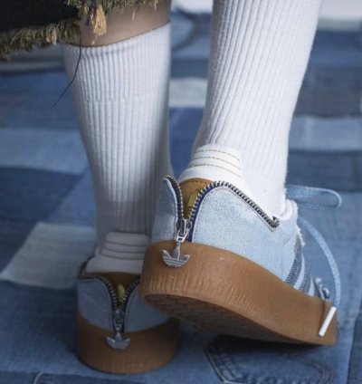 Adidas X Atmos Sambae Stacked Denim Sneakers