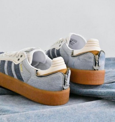 Adidas X Atmos Sambae Stacked Denim Sneakers