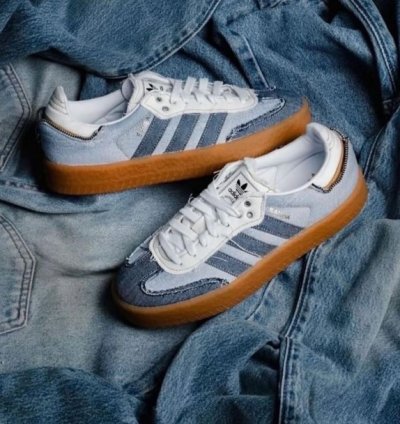 Adidas X Atmos Sambae Stacked Denim Sneakers