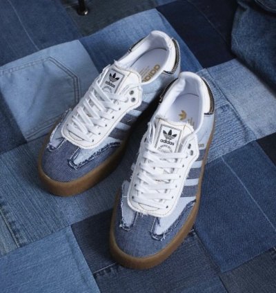 Adidas X Atmos Sambae Stacked Denim Sneakers