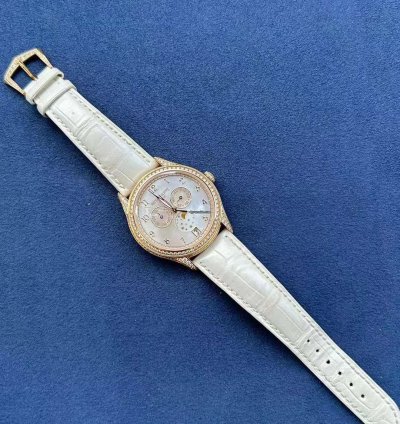 Patek Philippe Annual Calendar Moon Phase Rose Gold Diamond Watch 38mm