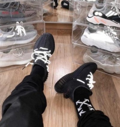 Adidas Yeezy 350 V2 Lace Reflective Black Sneakers Semi Ua