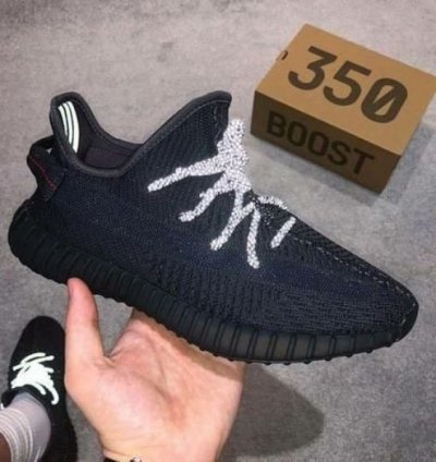 Adidas Yeezy 350 V2 Lace Reflective Black Sneakers Semi Ua