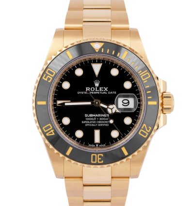 Rolex Submariner Date 2022 New Papers Rolex Submariner Date 41mm 18k Gold Black Watch 126618 Ln Box