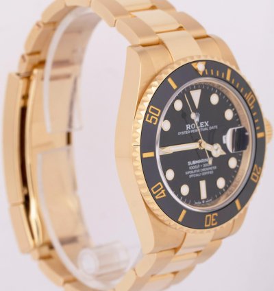 Rolex Submariner Date 2022 New Papers Rolex Submariner Date 41mm 18k Gold Black Watch 126618 Ln Box