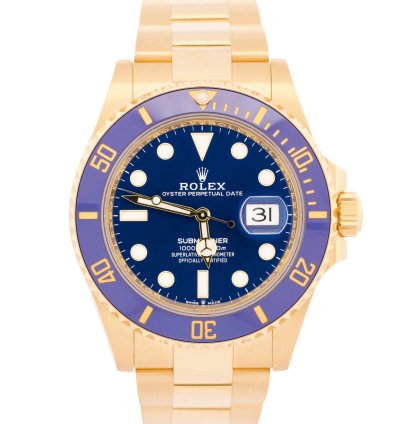 Rolex Submariner Date 2022 New Papers Rolex Submariner Date 41mm Blue 18k Yellow Gold 126618 Lb Box