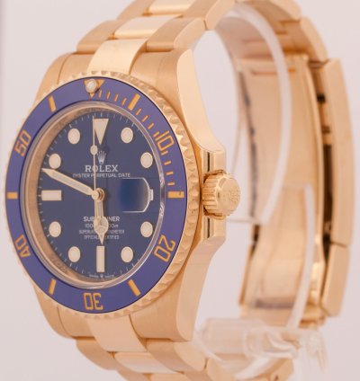 Rolex Submariner Date 2022 New Papers Rolex Submariner Date 41mm Blue 18k Yellow Gold 126618 Lb Box