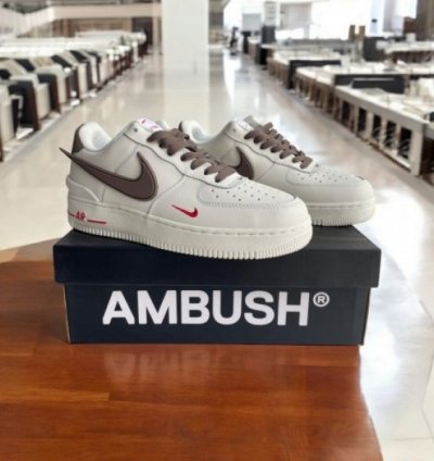 Ambush X Nik E Air Force Milk Coffee Sneakers
