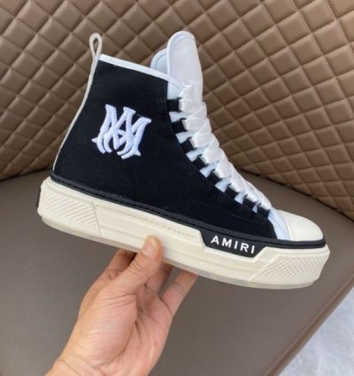 Amiri Ma Court High Top Black White Sneakers