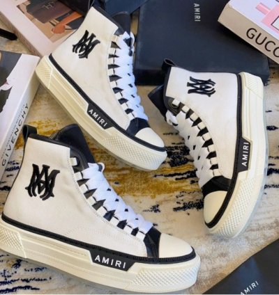 Amiri Ma Court High Top White Sneakers