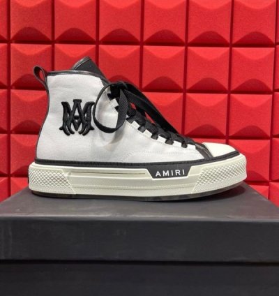 Amiri Ma Court High Top White Sneakers