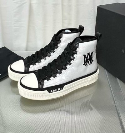 Amiri Ma Court High Top White Sneakers