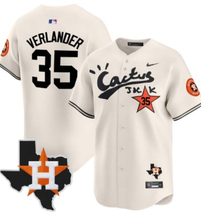 Justin Verlander 35 Houston Astros Cactus Jack Limited Jersey Houston Patch