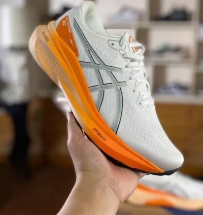 Asic S Gel Kayano 30 White Orange Sneakers