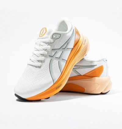 Asic S Gel Kayano 30 White Orange Sneakers