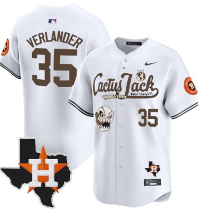 Justin Verlander 35 Houston Astros Cactus Jack Foundation Fall Classic Limited Jersey White