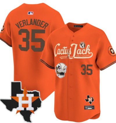 Justin Verlander 35 Houston Astros Cactus Jack Foundation Fall Classic Limited Jersey Orange