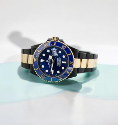 Rolex Submariner Date 41 Mm Black Rolex Dlc-pvd Two-tone 18k Yellow Gold And Black Pvd