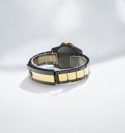 Rolex Submariner Date 41 Mm Black Rolex Dlc-pvd Two-tone 18k Yellow Gold And Black Pvd