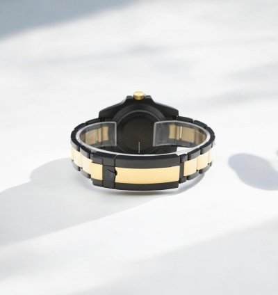 Rolex Submariner Date 41 Mm Black Rolex Dlc-pvd Two-tone 18k Yellow Gold And Black Pvd