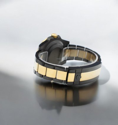 Rolex Submariner Date 41 Mm Black Rolex Dlc-pvd Two-tone 18k Yellow Gold And Black Pvd