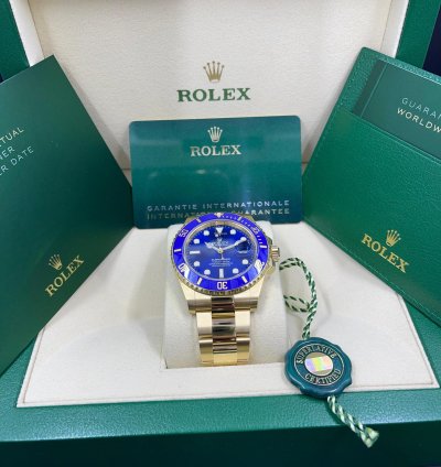 Rolex Submariner Date 41mm 126618lb 18k Yellow Gold Blue