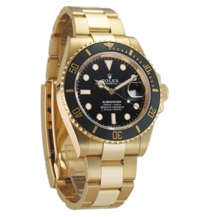 Rolex Submariner Date 41mm 18k Yellow Gold Ceramic Bezel Black Dial