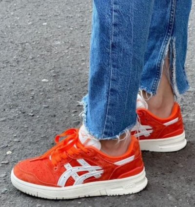 Asics Ex89 Kith Orange Suede Cream Sneakers