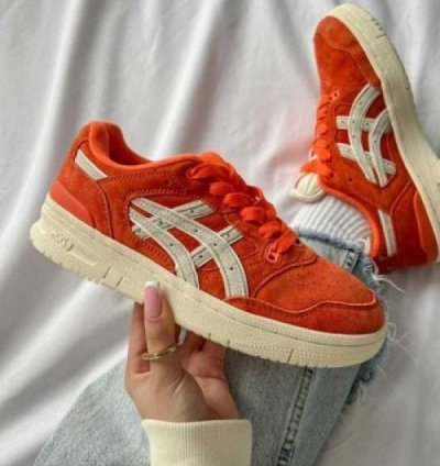 Asics Ex89 Kith Orange Suede Cream Sneakers
