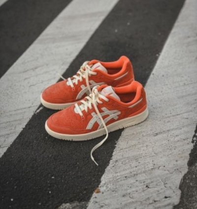 Asics Ex89 Kith Orange Suede Cream Sneakers
