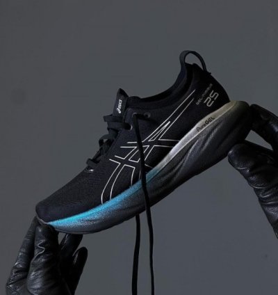 Asics Gel Nimbus 25 Platinum Black Running Shoes