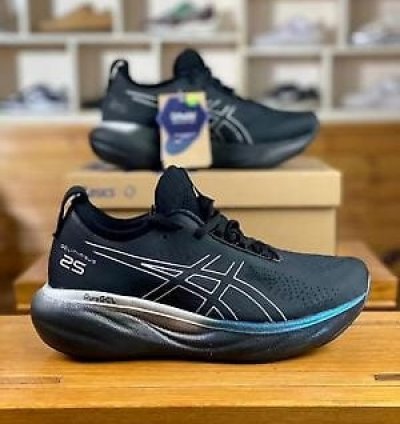 Asics Gel Nimbus 25 Platinum Black Running Shoes