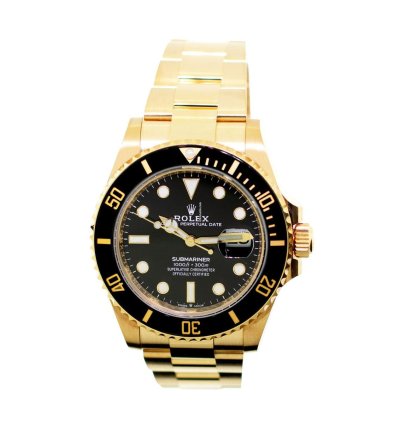 Rolex Submariner Date 41mm Yellow Gold Black Index Dial Black Ceramic Bezel 126618