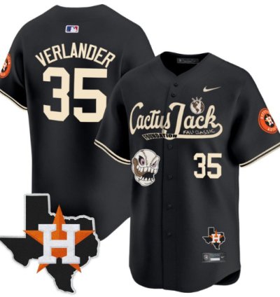 Justin Verlander 35 Houston Astros Cactus Jack Foundation Fall Classic Limited Jersey Black