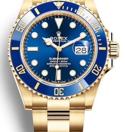 Rolex Submariner Date 41mm Yellow Gold Date Blue Bezel Blue Dial 126618lb