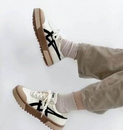 Asiics Court Trail Brown Black White Sneakers