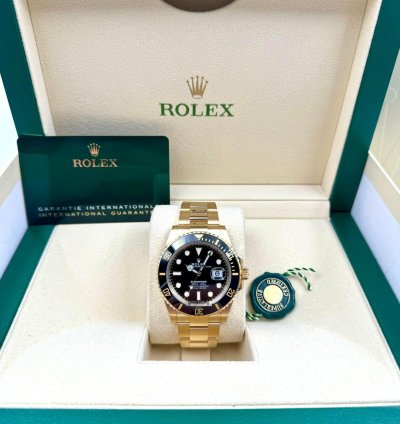 Rolex Submariner Date Black Dial 41mm Yellow Gold 126618ln Unworn 2023
