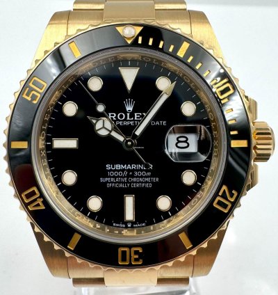 Rolex Submariner Date Black Dial 41mm Yellow Gold 126618ln Unworn 2023