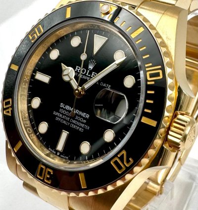 Rolex Submariner Date Black Dial 41mm Yellow Gold 126618ln Unworn 2023