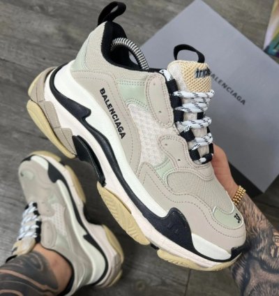 Balenciaga Triple S Beige Black Sneakers