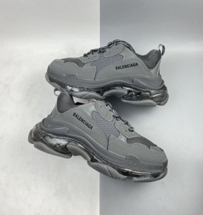 Balenciaga Triple S Clear Sole All Grey Sneakers