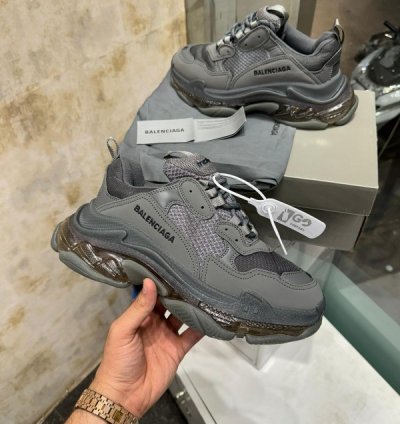 Balenciaga Triple S Clear Sole All Grey Sneakers