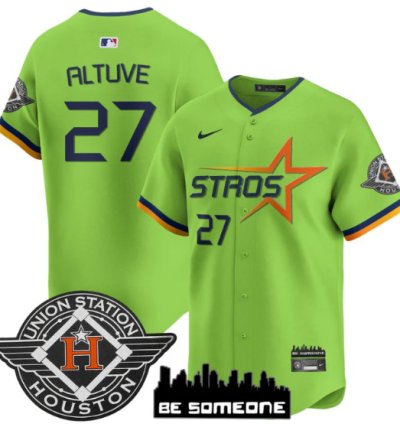 José Altuve Jersey 27 Houston Astros 2025 City Connect Vapor Premier Limited Stitched Green