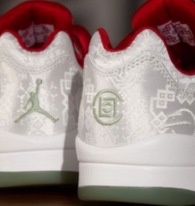Clot X Nike Air Jordan 5 Low White Silk Basketball Sneakers