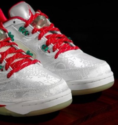 Clot X Nike Air Jordan 5 Low White Silk Basketball Sneakers